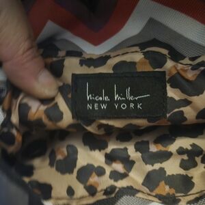 Nicole Miller Insulated Lunch Tote Chevron Pattern With Leopard Lining 10×10